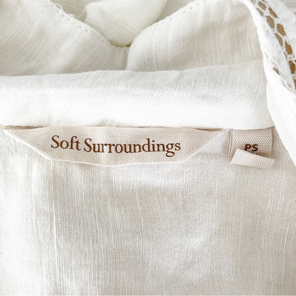 Soft Surroundings Women's White Long Sleeve Casual Button Down Top Size Petite S - Picture 10 of 10